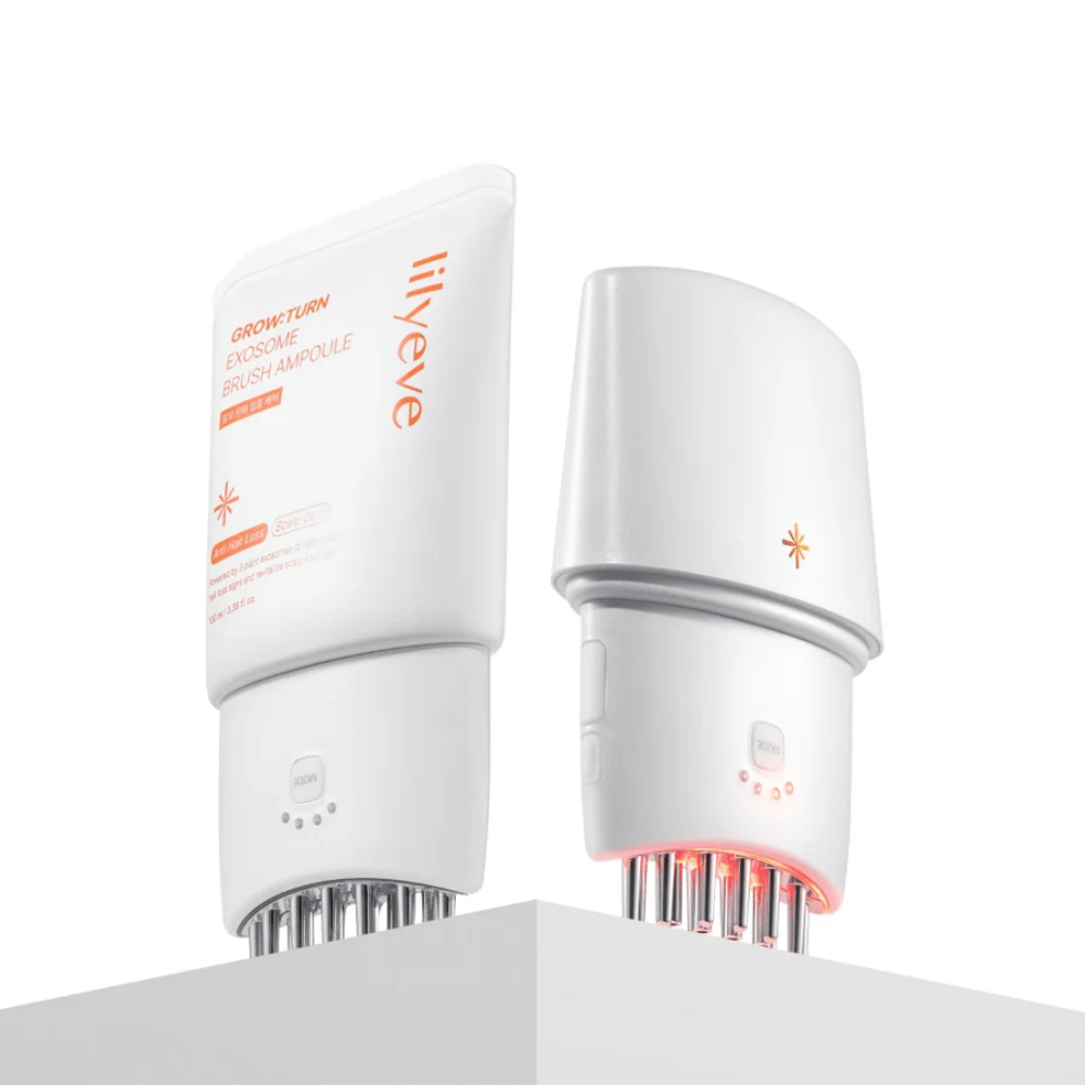 3. Lilyeve GrowTurn Pro – dispositivo para el cuero cabelludo junto con GrowTurn Exosome Brush Ampoule