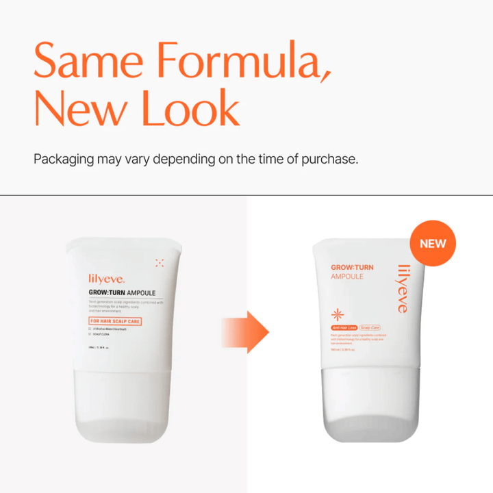 Imagen que muestra el envase nuevo vs. el antiguo del producto: la misma fórmula pero con un diseño actualizado.
