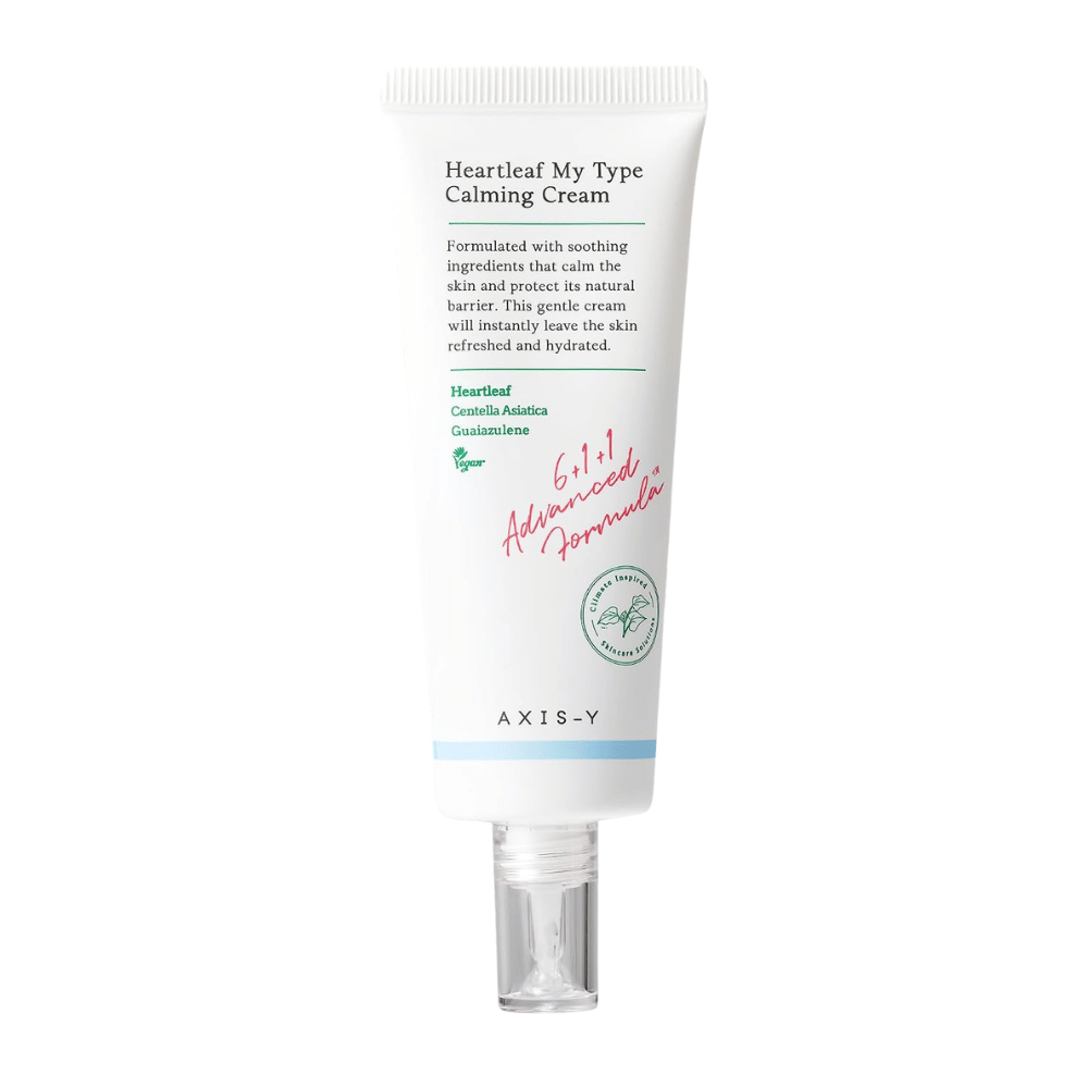 1. AXIS-Y Heartleaf My Type Calming Cream – imagen del producto de crema facial en tubo
