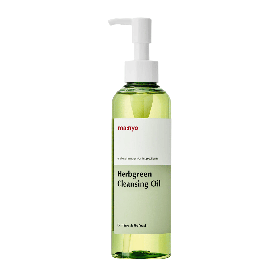 ma:nyo Herbgreen Cleansing Oil aceite limpiador con bomba, limpieza con aceite suave que elimina el maquillaje y limpia los poros de manera efectiva