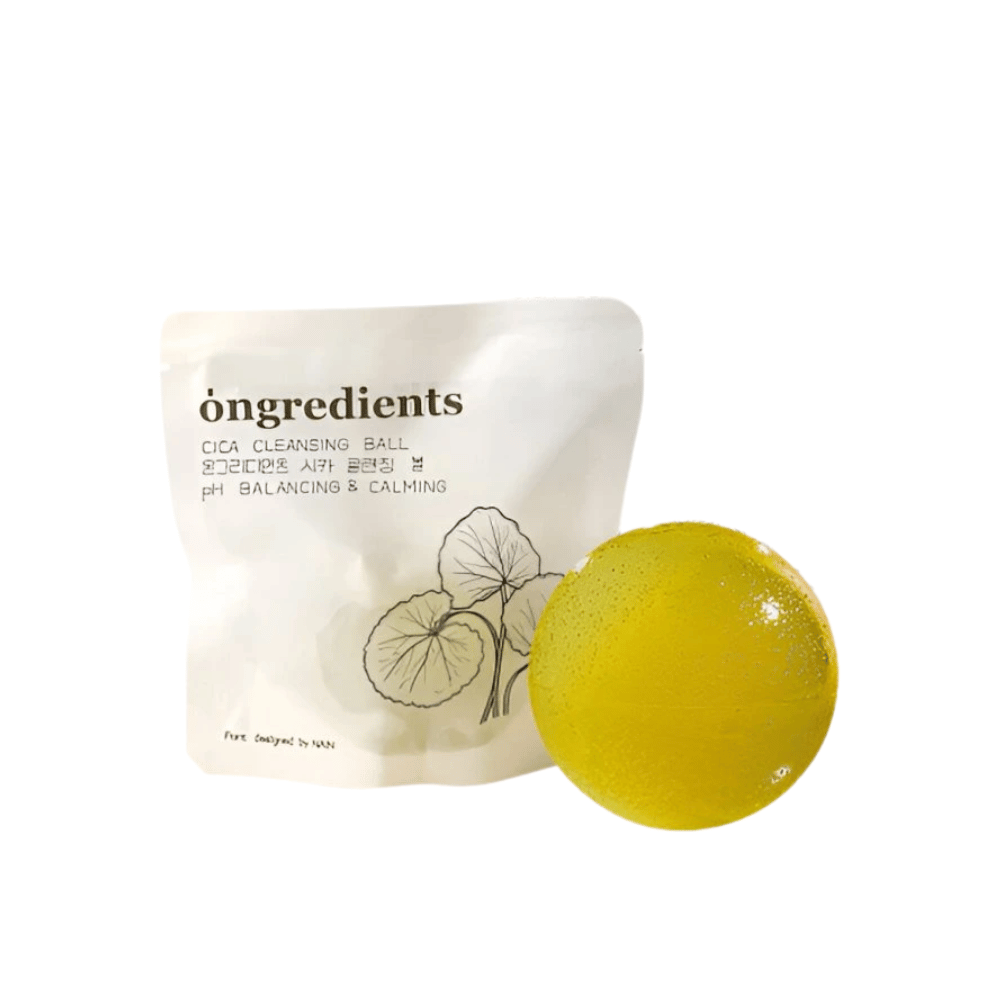 Ongredients Jeju Cica Cleansing Ball – bola de limpieza natural con centella asiática que equilibra el pH y calma la piel.