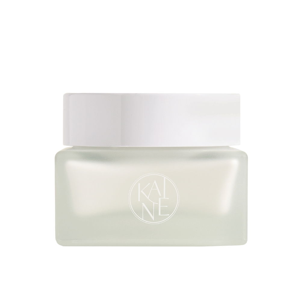 Un frasco blanco con KAINE Vegan Collagen Youth Cream 50 ml con una tapa blanca que promueve el anti-envejecimiento y la hidratación.