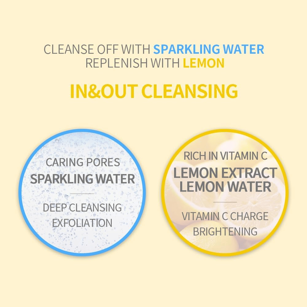 Secret Key Lemon Sparkling Cleansing Foam – limpia poros con agua carbonatada y da brillo con extracto de limón rico en vitamina C.