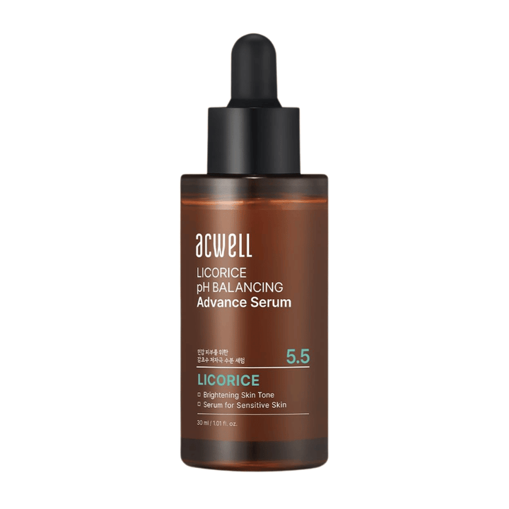 Imagen de producto recortada limpia de Acwell Licorice pH Balancing Advance Serum sobre fondo claro.