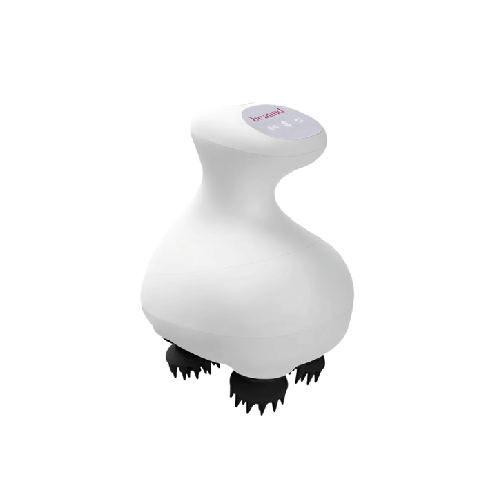 Beaund Lift Head Spa en uso sobre el cuero cabelludo. La imagen muestra cómo los cabezales de masaje giratorios trabajan cerca de las raíces del cabello para un masaje del cuero cabelludo relajante y revitalizante.