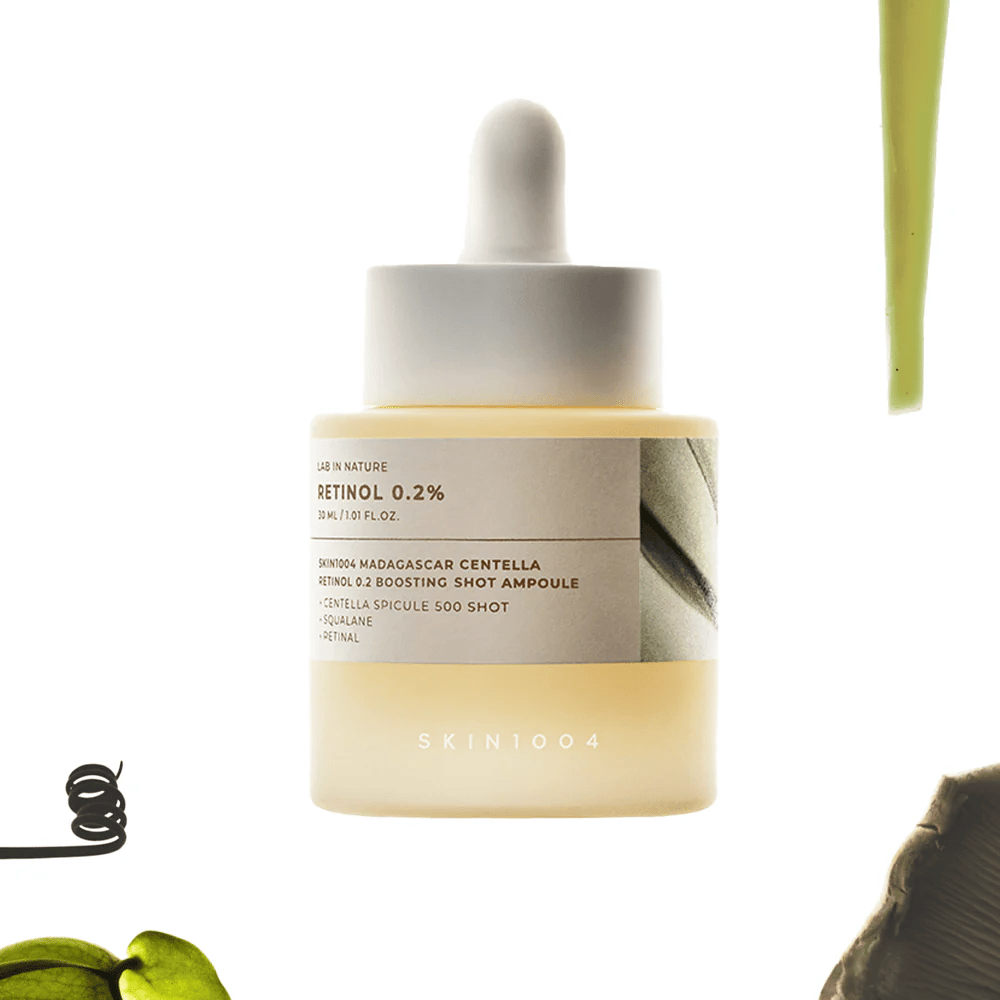SKIN1004 Madagascar Centella Retinol 0.2 Boosting Shot Ampoule – suero coreano con 0,2 % de retinol y centella asiatica para mejorar la textura de la piel, elasticidad y tono más uniforme.