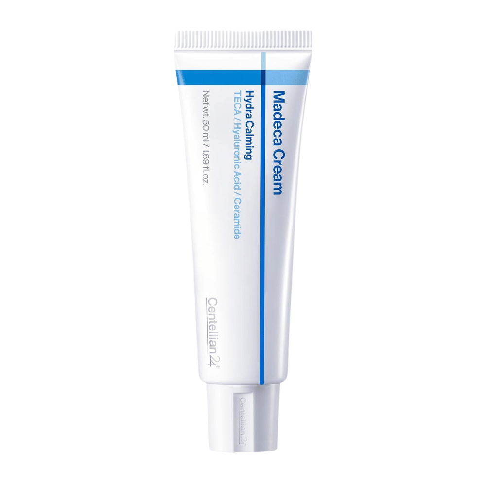 5. Centellian24 Madeca Cream Hydra Calming 50ml – tubo blanco con detalles azules sobre fondo blanco