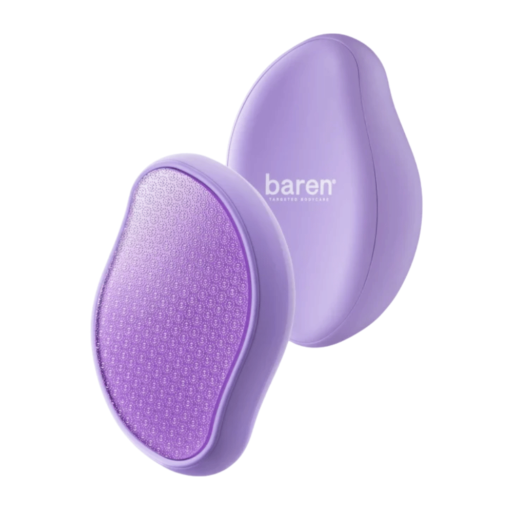 3. Baren Magic Glass Stone Foot File – parte delantera y trasera de lima para pies morada con superficie abrasiva para suavizar los pies secos y ásperos