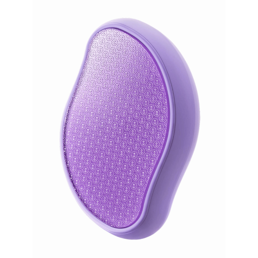 2. Baren Magic Glass Stone Foot File – primer plano de la superficie abrasiva texturizada de la lima para pies morada para una exfoliación suave de los talones