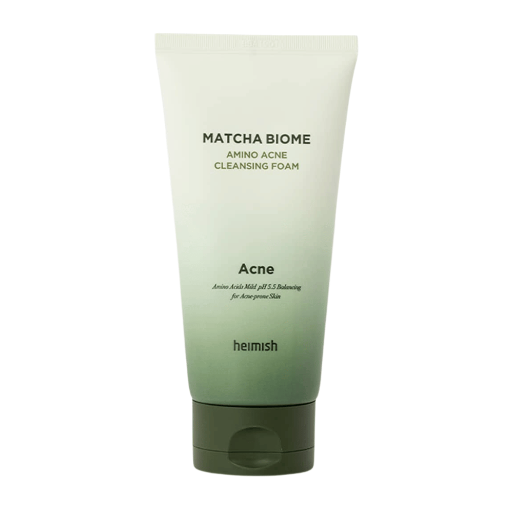Heimish Matcha Biome Amino Acne Cleansing Foam – limpieza facial coreana para piel propensa al acné y sensible con matcha y aminoácidos