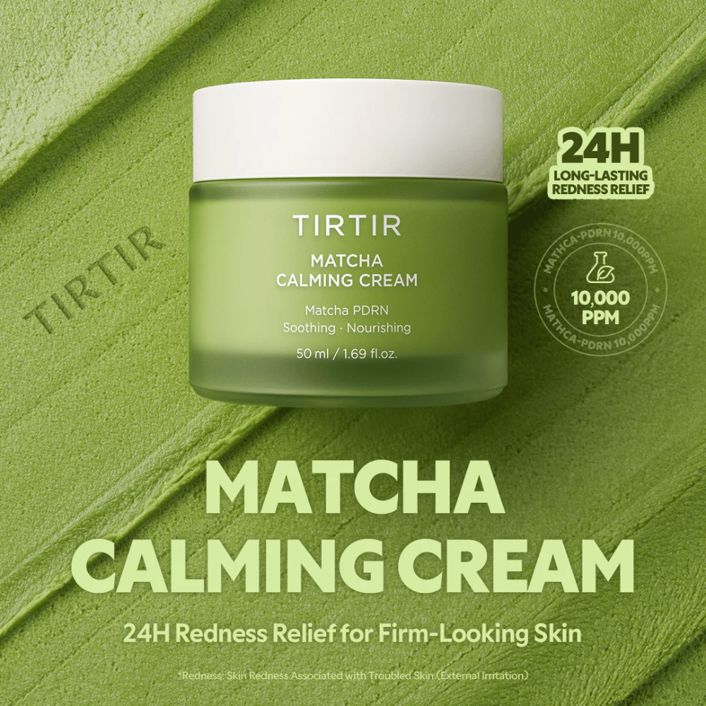 TIRTIR Matcha Calming Cream con ceramidas, pantenol y péptidos que hidratan en profundidad, refuerzan la barrera cutánea y mejoran la elasticidad.
