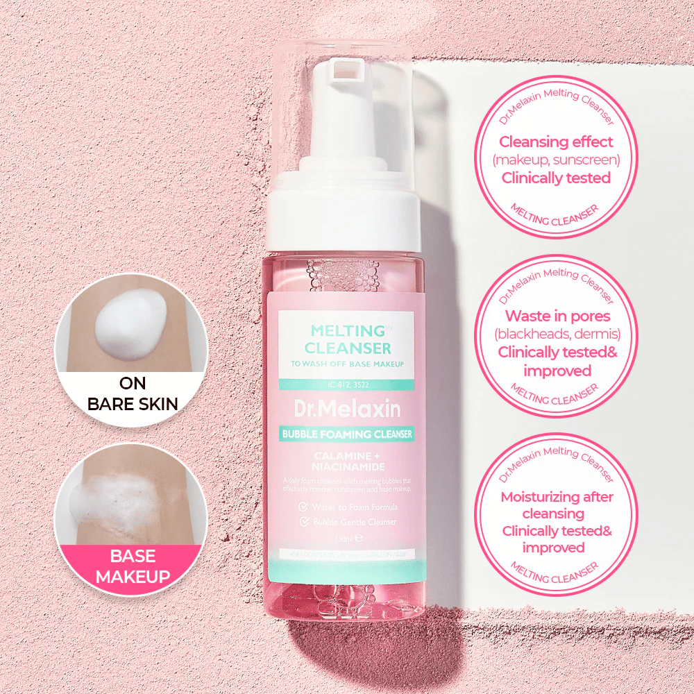 Dr. Melaxin Melting Cleanser con espuma micelar que derrite el maquillaje y limpia la piel suavemente