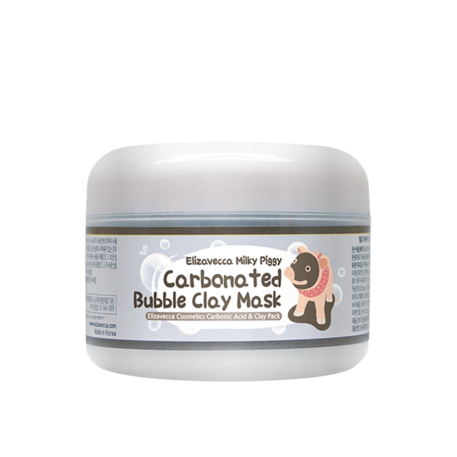 Elizavecca Milky Piggy Carbonated Bubble Clay Mask en tarro – mascarilla de arcilla carbonatada que espuma en la piel y ayuda a limpiar los poros en profundidad.