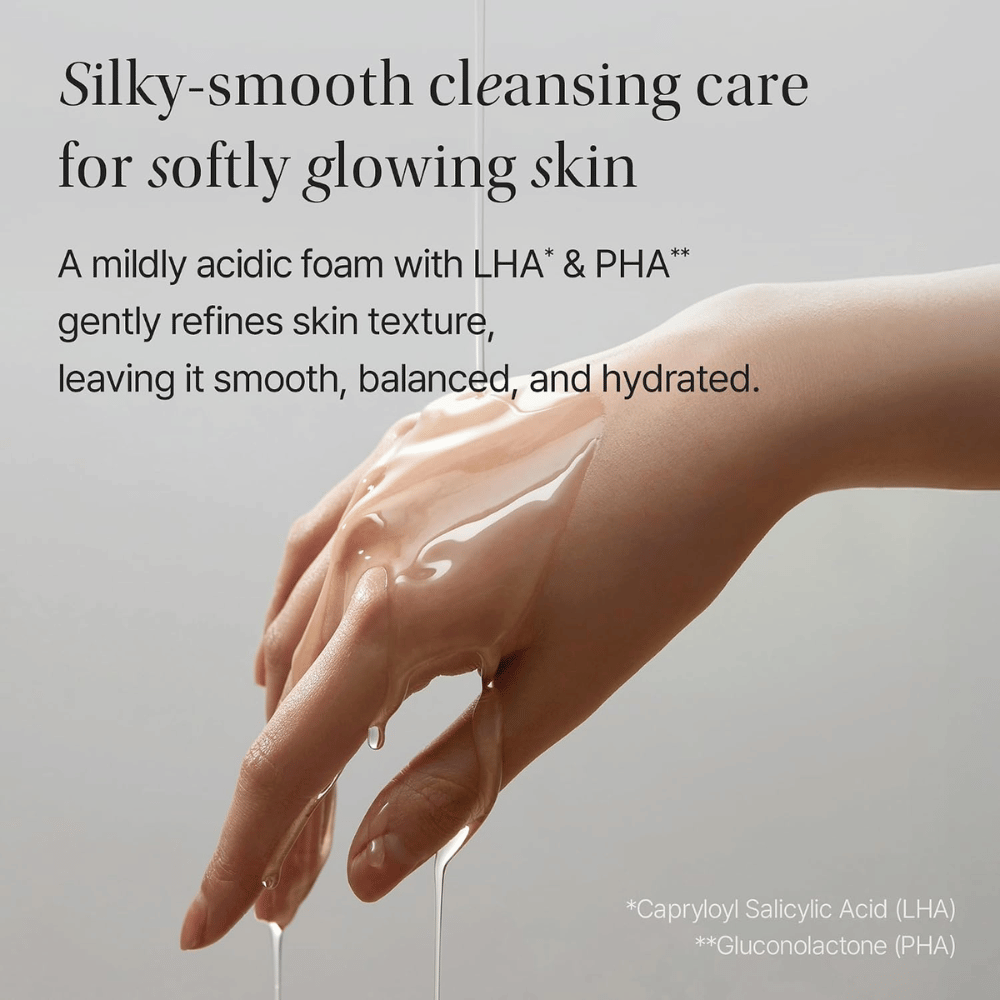 Objet by KUNDAL Moist Gleam Body Wash con LHA y PHA que exfolian suavemente y ayudan a que la piel se sienta suave e hidratada.