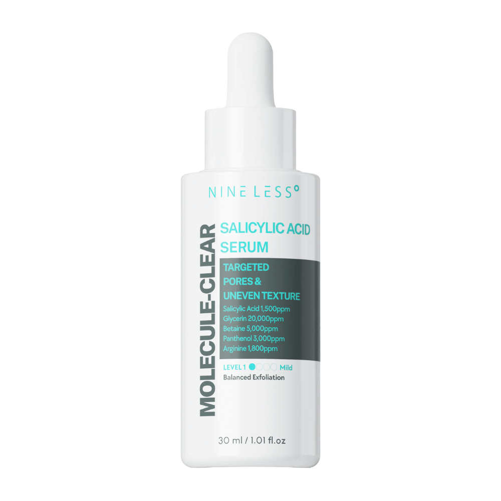 Nineless Molecule-Clear Salicylic Acid Serum 30 ml – suero exfoliante con BHA, glicerina, betaine y pantenol para reducir poros, suavizar la textura de la piel y proporcionar hidratación.