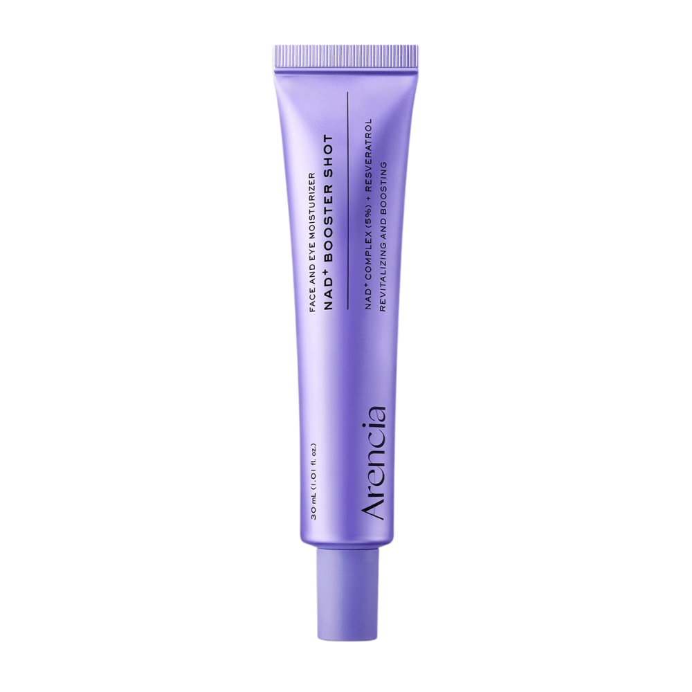 Arencia NAD+ Booster Shot 30 ml – crema facial coreana con NAD+ Complex y resveratrol para firmeza, hidratación y luminosidad.