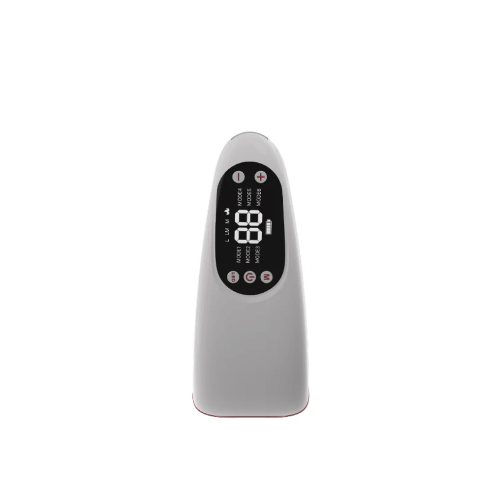 Vista frontal de Beaund Nmode Pro donde el panel de control se muestra claramente. La pantalla y los botones para ajustes y modos de tratamiento son de fácil acceso.
