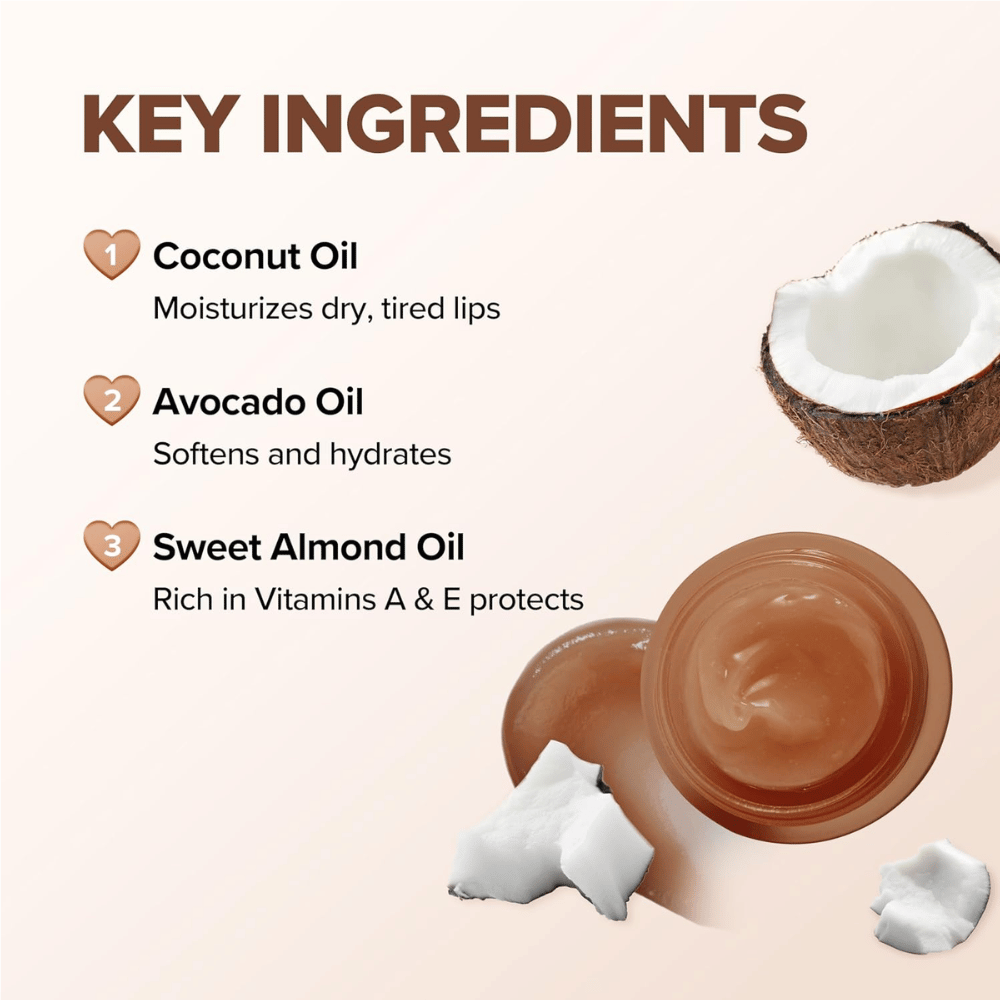 KLAVUU Nourishing Care Lip Sleeping Pack Coconut con aceite de coco, aceite de aguacate y aceite de almendra que hidratan, cuidan y protegen los labios secos.