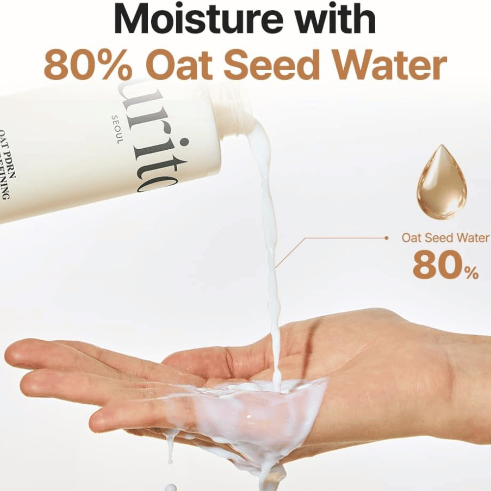 Purito SEOUL Oat PDRN Gentle Refining Toner con 80% de agua de semilla de avena – agua facial hidratante y calmante para piel sensible y propensa al acné