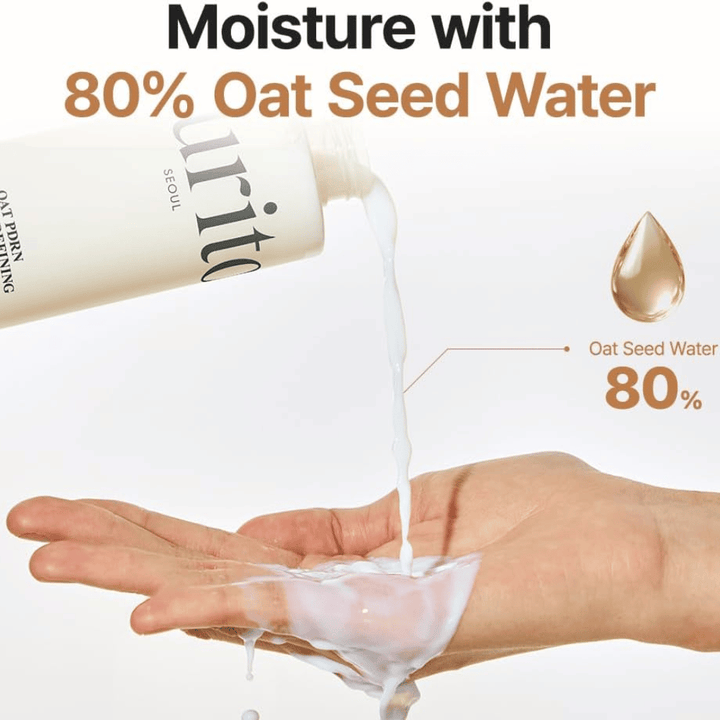 Purito SEOUL Oat PDRN Gentle Refining Toner con 80% de agua de semilla de avena – agua facial hidratante y calmante para piel sensible y propensa al acné