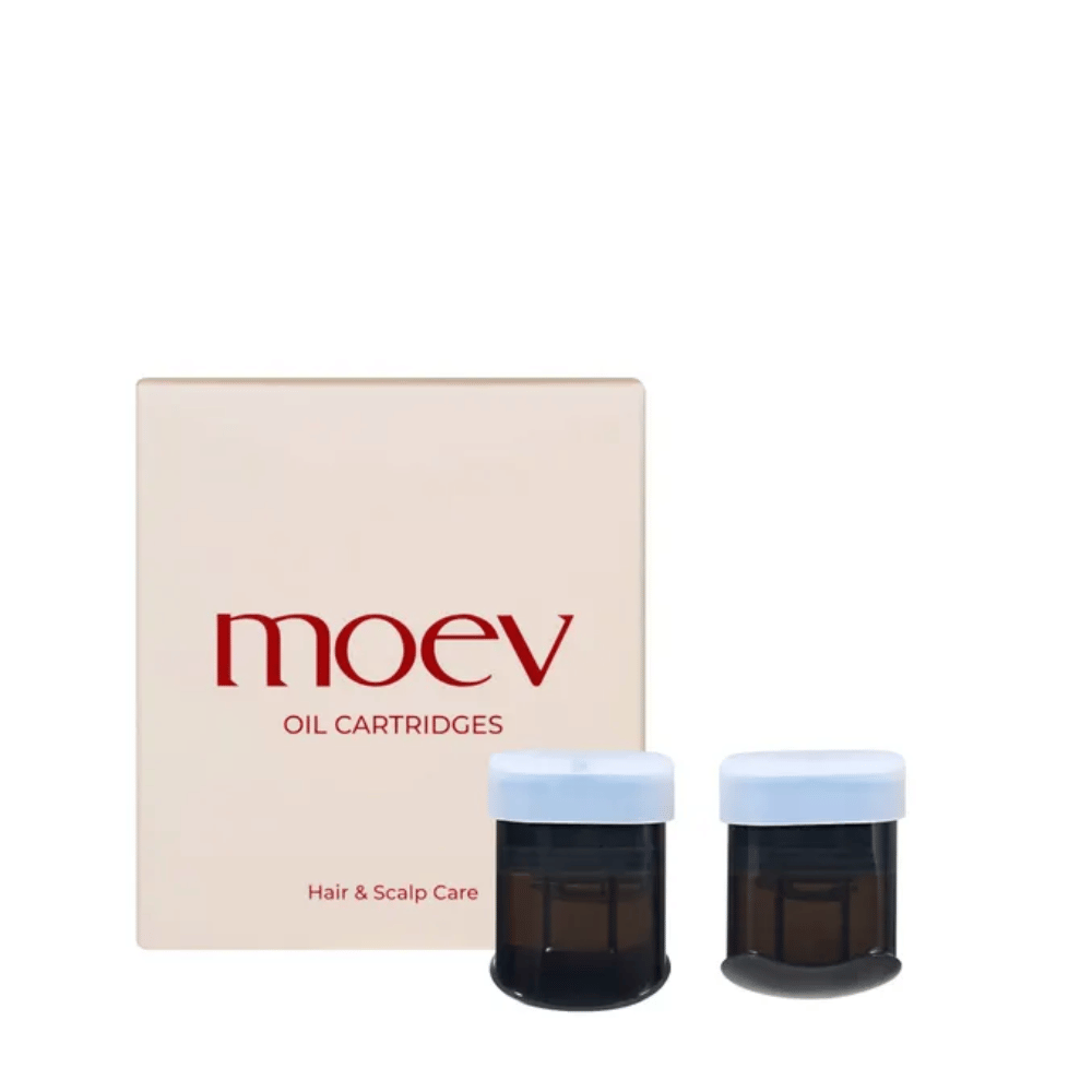 MOEV Oil Cartridges Set – cartuchos de recarga para el cuidado del cabello y el cuero cabelludo, enriquecidos con aceites naturales e ingredientes activos.