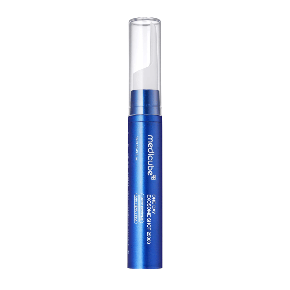 Medicube One Day Exosome Shot 25000 ampolla con punta de precisión para la aplicación y fórmula dirigida a los poros y la textura de la piel