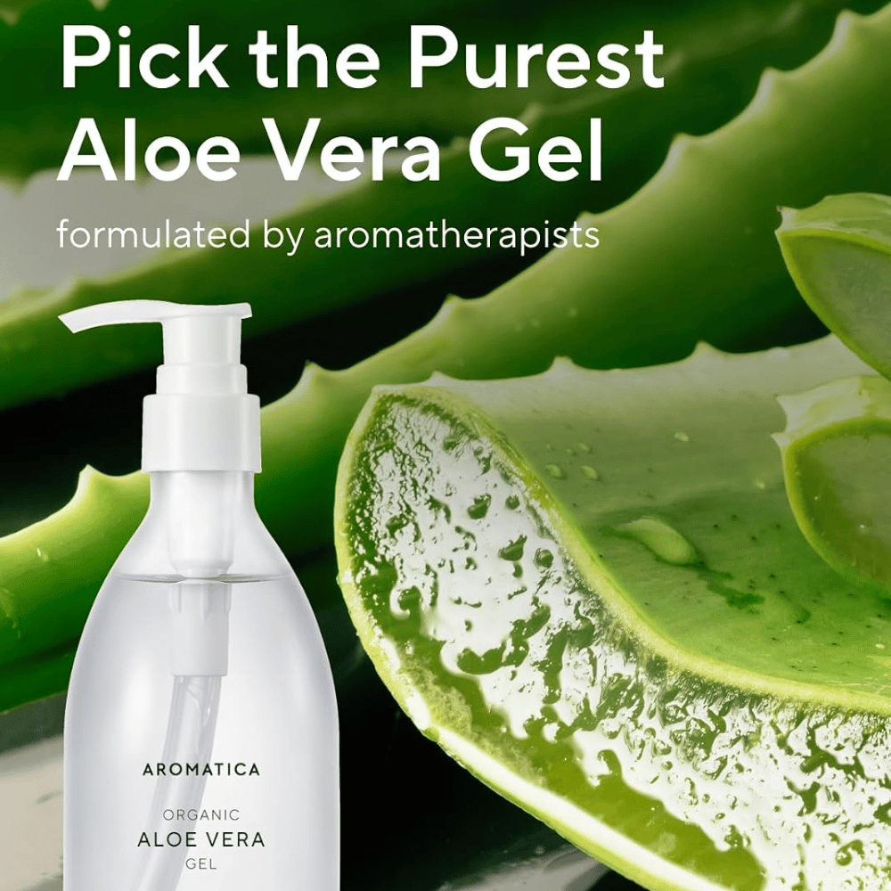 AROMATICA Organic Aloe Vera Gel – gel de aloe vera con hoja natural de aloe vera