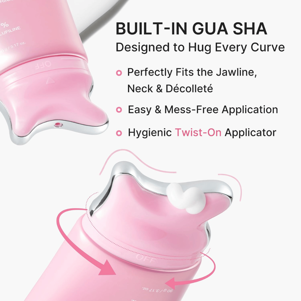 2. Medicube PDRN Collagen Gua Sha Neck Wrinkle Cream – aplicador gua sha integrado para el cuello, la línea de la mandíbula y el escote