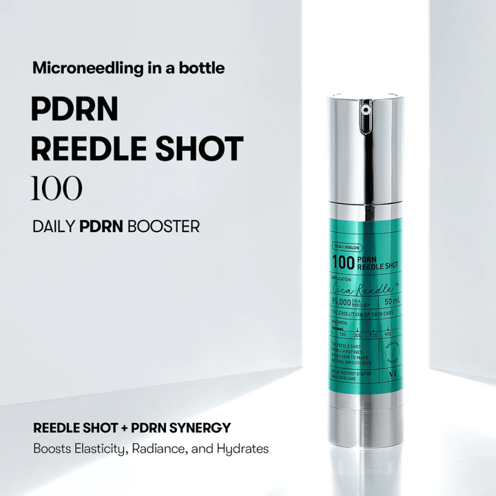 VT Cosmetics PDRN Reedle Shot 100 sérum de microneedling con PDRN booster que aumenta la absorción y proporciona una piel más firme e hidratada