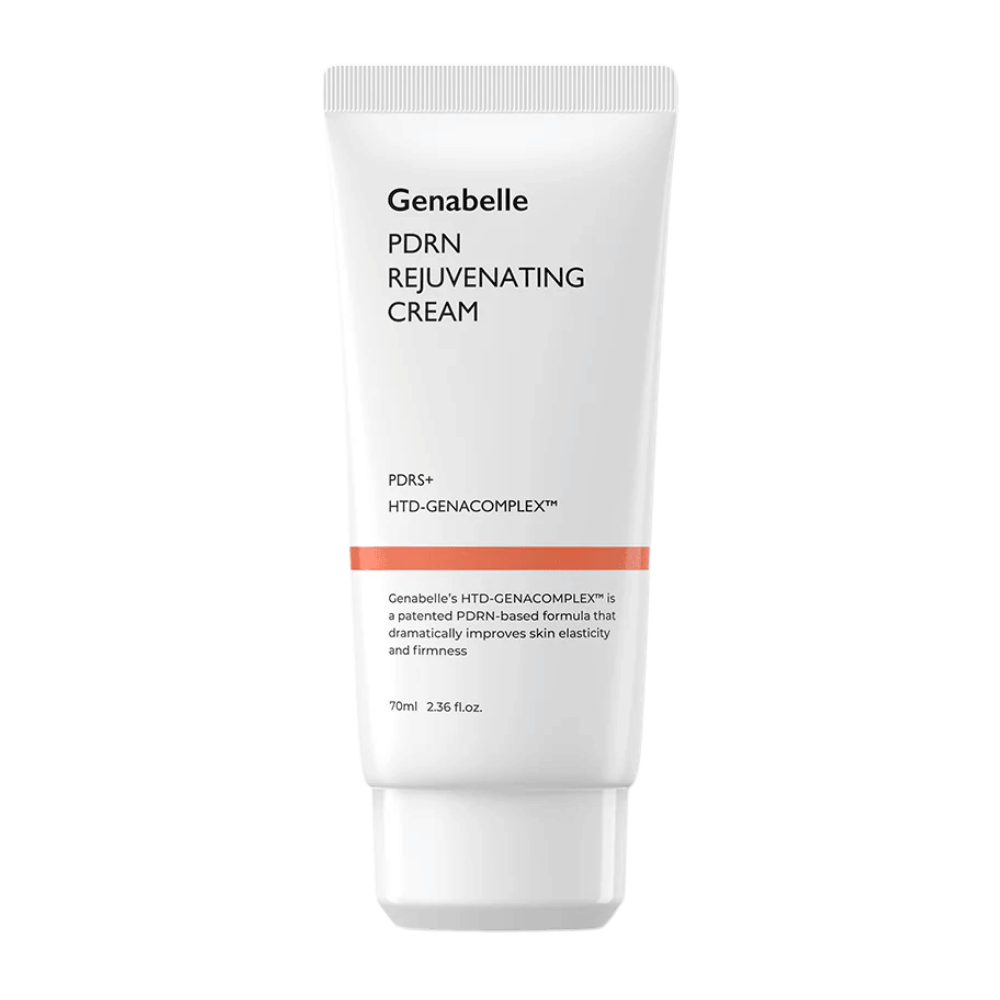 Imagen del producto de Genabelle PDRN Rejuvenating Cream en tubo blanco sobre fondo blanco. Crema facial hidratante con PDRN y HTD-GENACOMPLEX™ que ayuda a mejorar la elasticidad y firmeza de la piel.