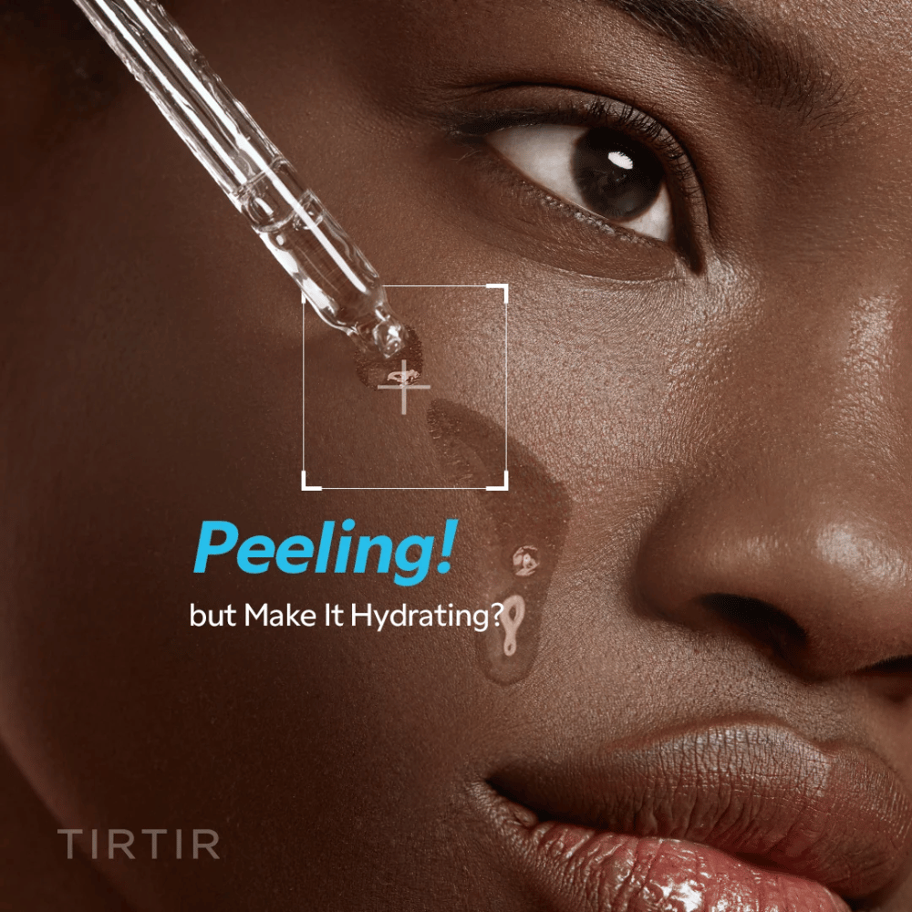 TIRTIR PHA 15% Serum – exfoliación hidratante con pipeta aplicada sobre la piel