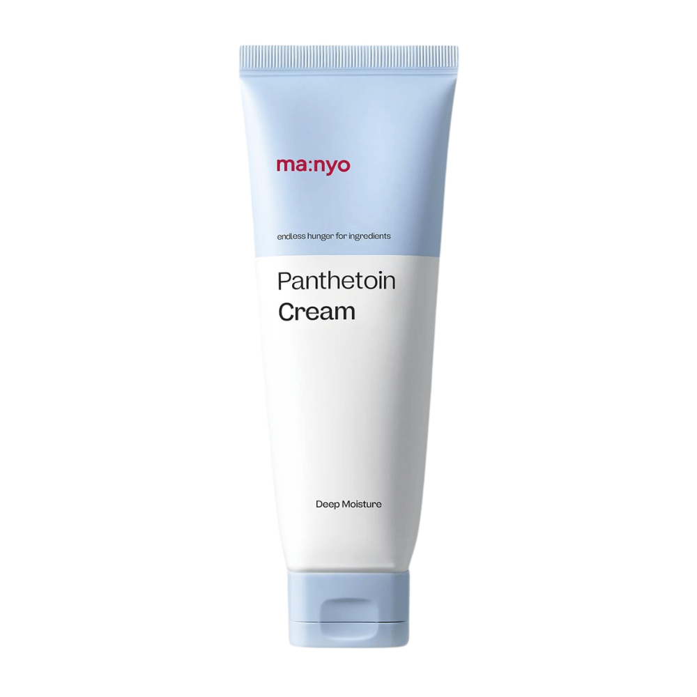 4. Ma:nyo Panthetoin Cream – crema facial hidratante en tubo blanco y azul claro con el texto Deep Moisture sobre fondo blanco