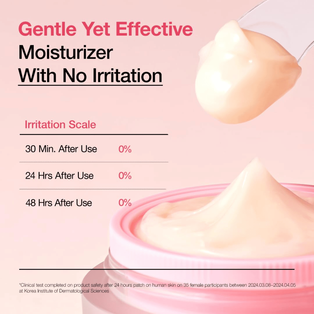 Anua Peach 77% Niacin Enriched Cream – crema hidratante clínicamente probada que causa 0 % de irritación y calma la piel de manera efectiva.