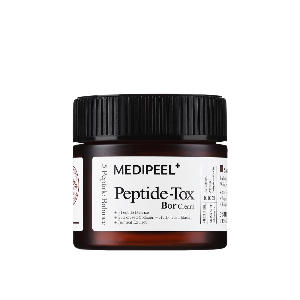 MEDI-PEEL Peptide-Tox Bor Cream imagen del producto – crema facial coreana con péptidos que contrarrestan la flacidez de la piel, mejoran la firmeza y proporcionan hidratación duradera.