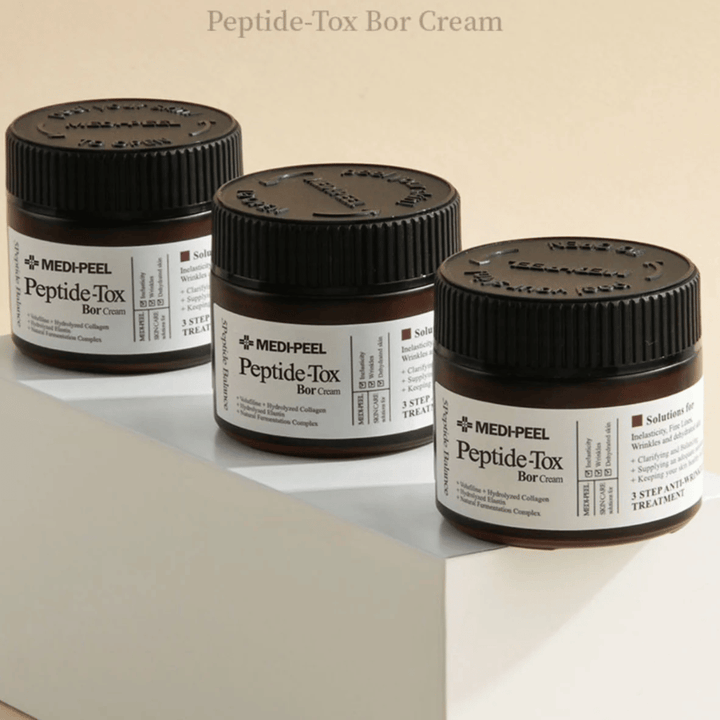 MEDI-PEEL Peptide-Tox Bor Cream en grupo – crema facial anti-edad con complejo de péptidos y colágeno que fortalece la barrera cutánea y proporciona una piel más firme y elástica.