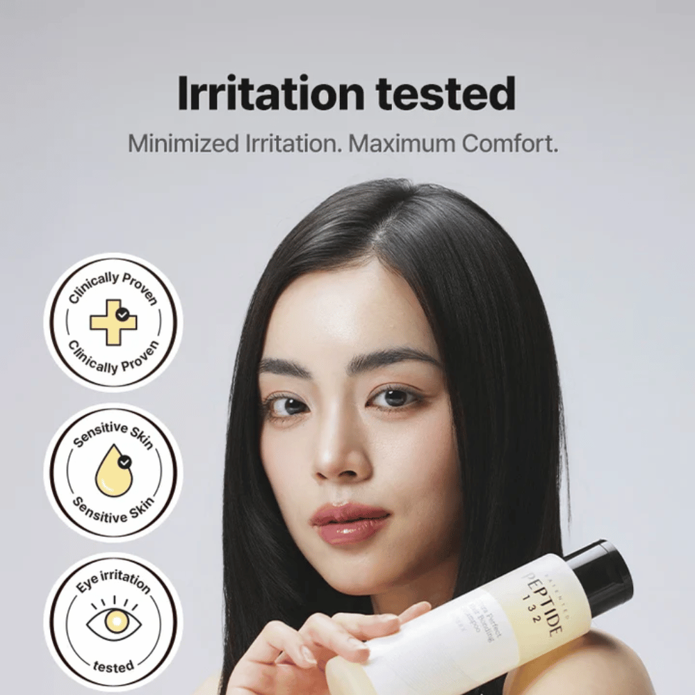COSRX Peptide 132 Shampoo – probado clínicamente para piel y ojos sensibles, minimiza la irritación y ofrece máxima comodidad.