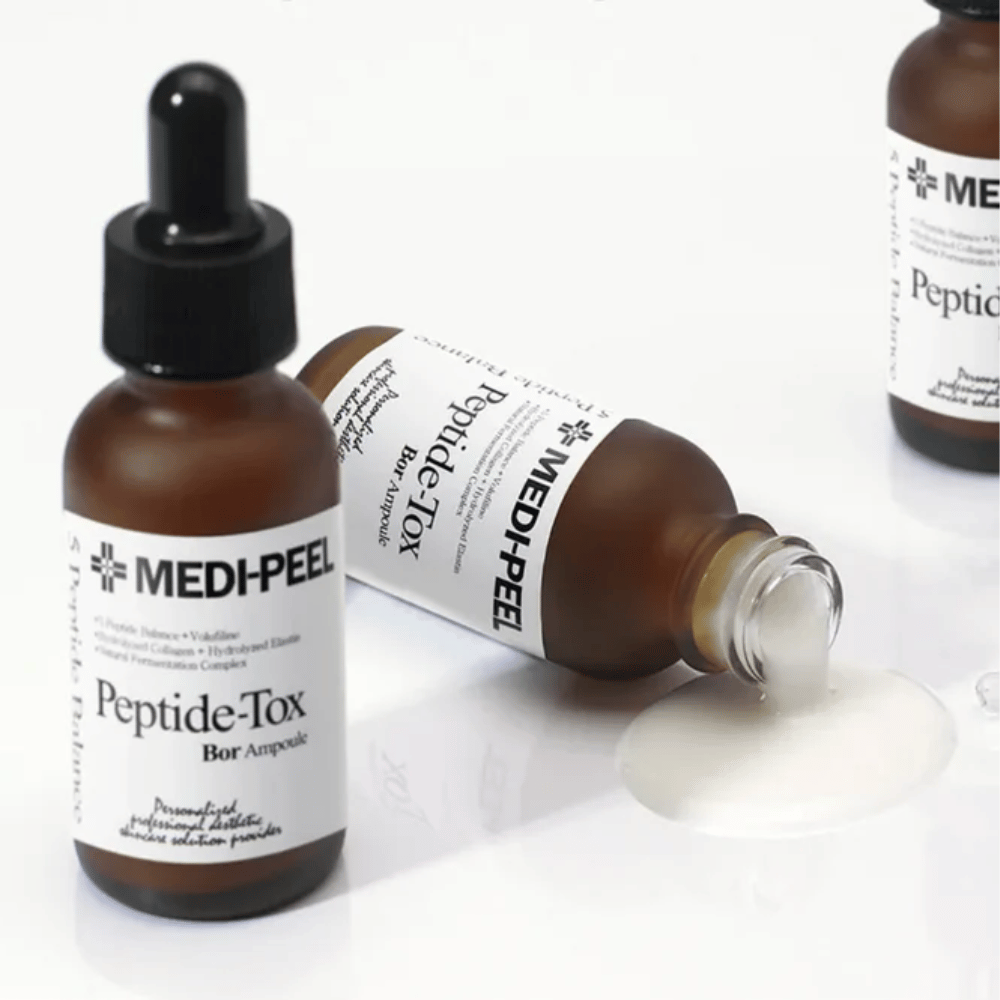 MEDI-PEEL Peptide-Tox Bor Ampoule con textura visible de suero – suero anti-edad con complejo de péptidos que proporciona mayor elasticidad, piel voluminizada y textura de piel más uniforme.
