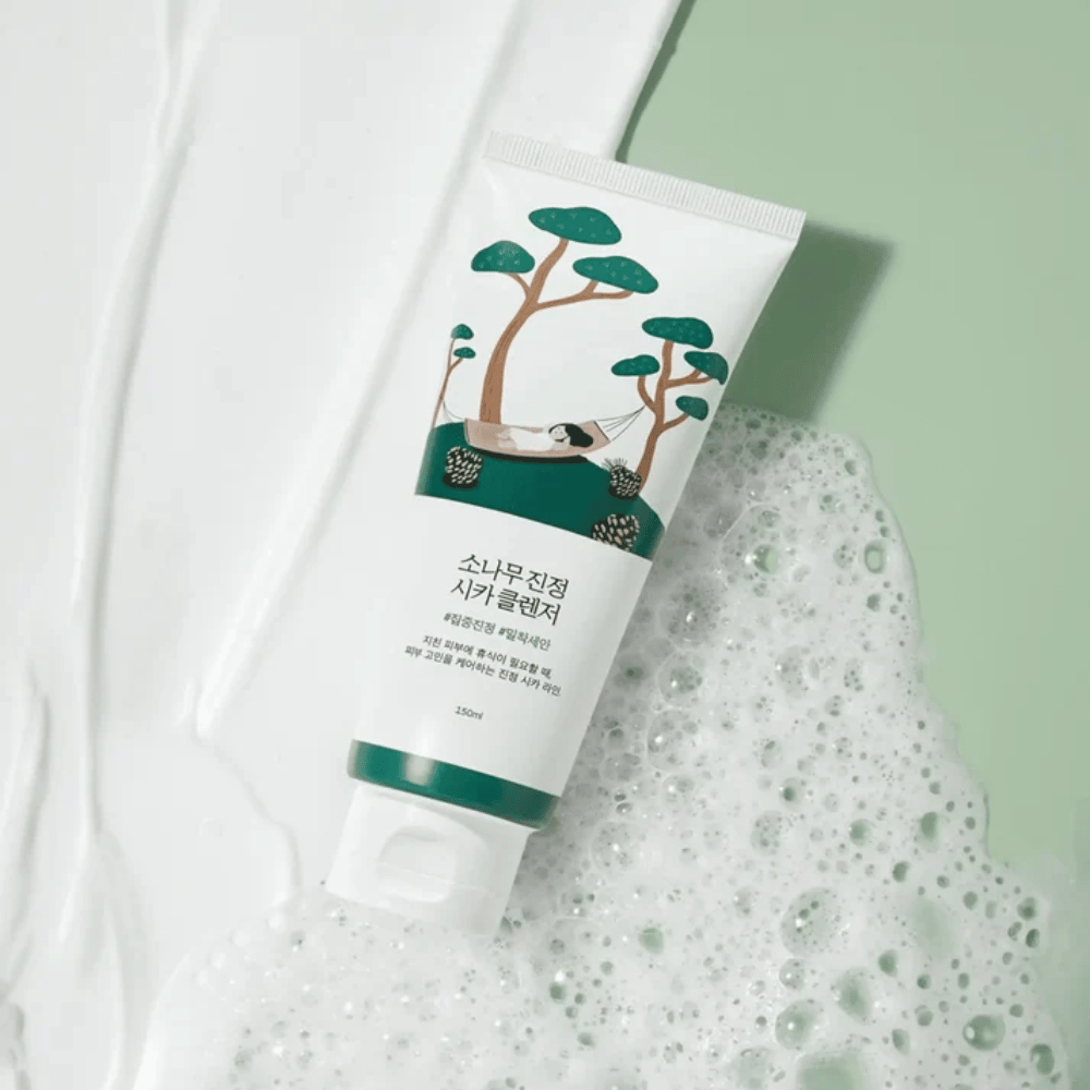 ROUND LAB Pine Calming Cica Cleanser – limpiador espumoso para una piel limpia y fresca