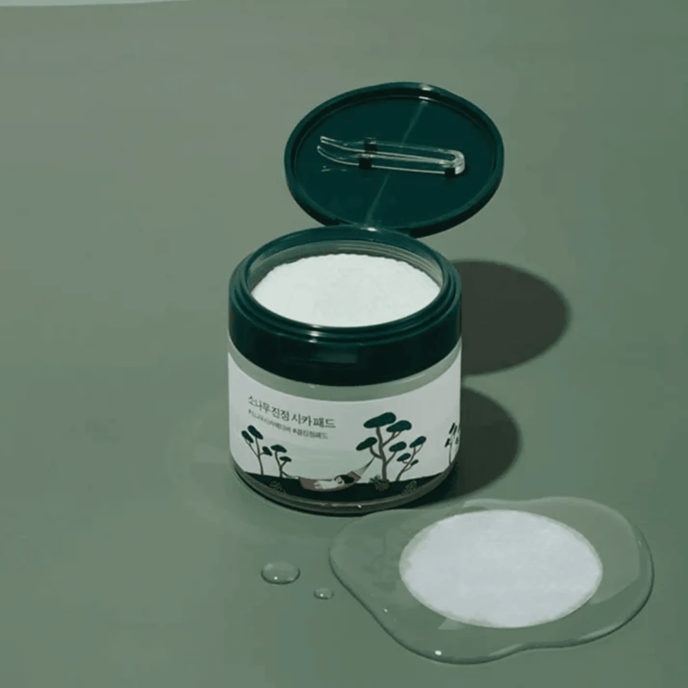 ROUND LAB Pine Calming Cica Pad – pads de tónico coreanos para el cuidado calmante de la piel