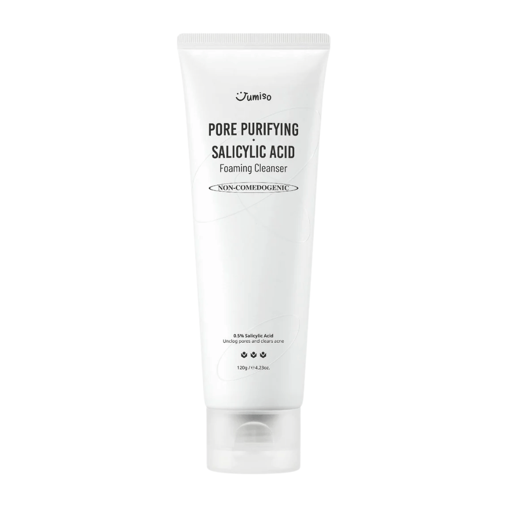 Jumiso Pore Purifying Salicylic Acid Foaming Cleanser 120g – limpiador facial no comedogénico con 0.5% de ácido salicílico para piel propensa al acné y grasa