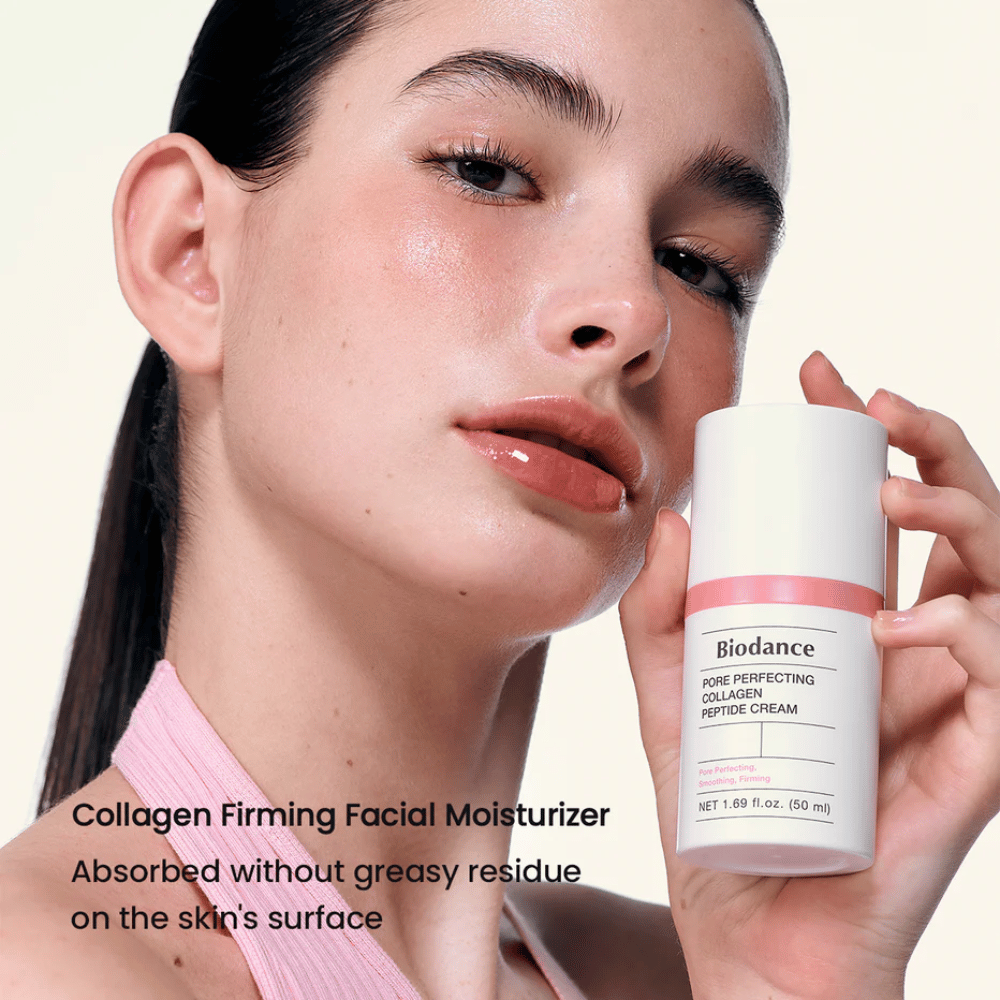 Biodance Pore Perfecting Collagen Peptide Cream 50 ml – crema hidratante reafirmante con colágeno que se absorbe sin acabado pegajoso