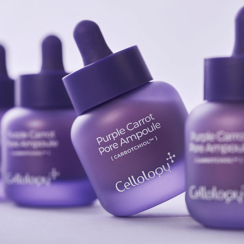 Cellology Purple Carrot Pore Ampoule – ampolla coreana para el cuidado de la piel con Carrotchiol para los poros y la textura irregular de la piel.