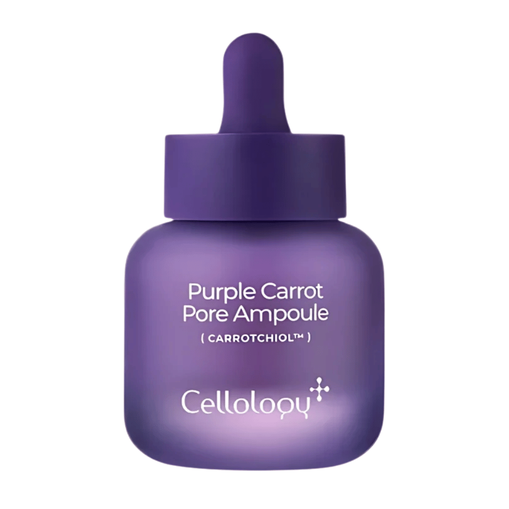 Cellology Purple Carrot Pore Ampoule con Carrotchiol – ampolla coreana para el cuidado de los poros y una textura de piel más uniforme.