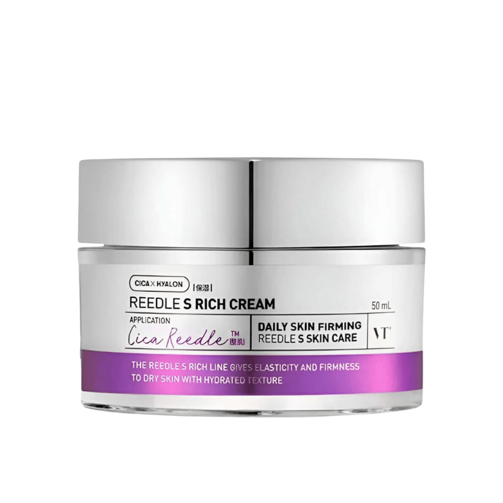 VT Cosmetics Reedle Shot Lifting Cream 50 ml con péptidos y ácido hialurónico que fortalecen la barrera cutánea y proporcionan una piel más firme y suave.