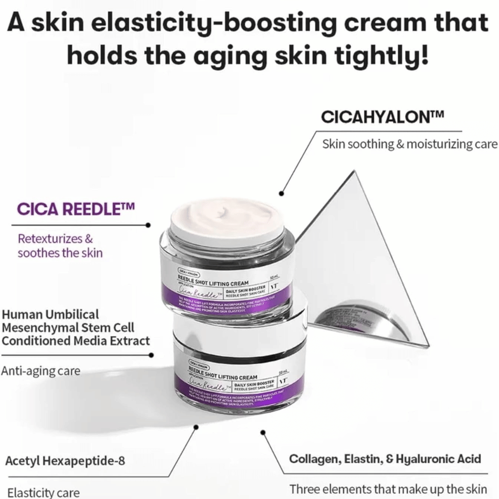 VT Cosmetics Reedle Shot Lifting Cream crema facial con Cica Reedle que mejora la elasticidad de la piel, hidrata y proporciona una piel más firme.