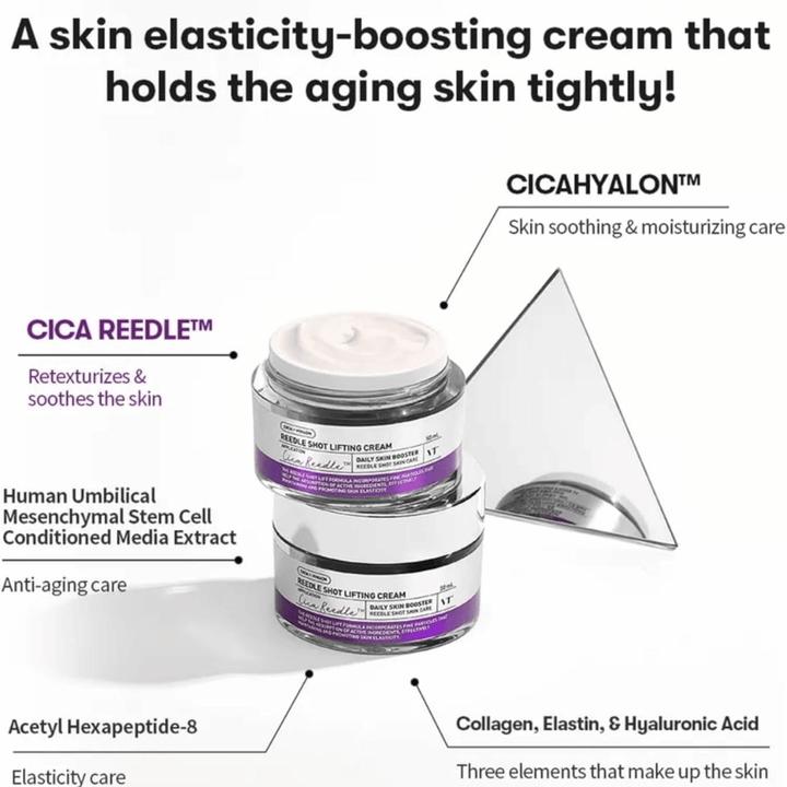 VT Cosmetics Reedle Shot Lifting Cream crema facial con Cica Reedle que mejora la elasticidad de la piel, hidrata y proporciona una piel más firme.