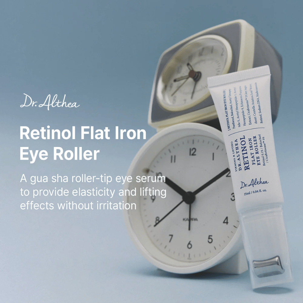 Dr. Althea Retinol Flat Iron Eye Roller Sérum para ojos con efecto lifting que fortalece la elasticidad de la piel y proporciona un aspecto más despierto.