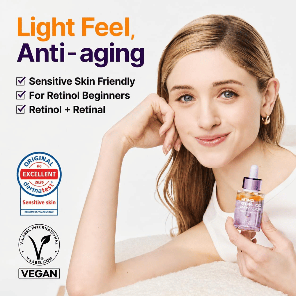 PURITO SEOUL Retinol Retinal 2000 NAD+ Serum – sérum retinoide vegano para antiedad, piel sensible y principiantes en el uso de retinol.