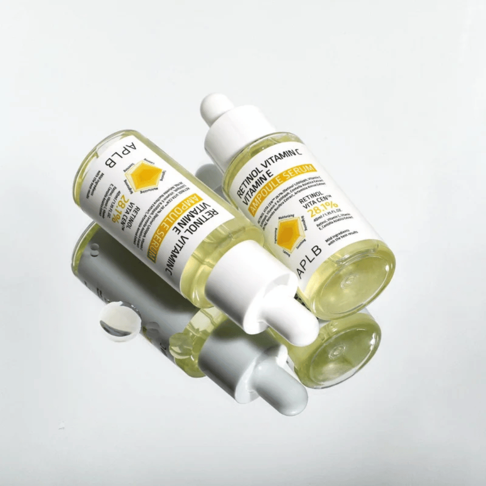 APLB Retinol Vitamin C Vitamin E Ampoule Serum botellas con efecto espejo