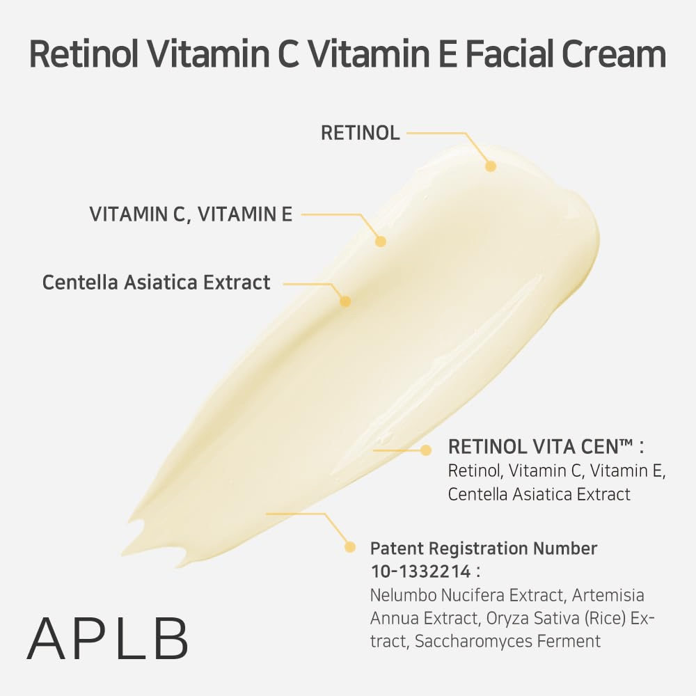 APLB Retinol Vitamin C Vitamin E Facial Cream con retinol, vitamina C, vitamina E y centella